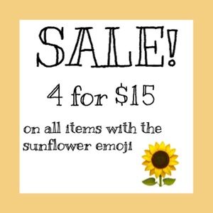 4 for $15!!!  Look for the 🌻